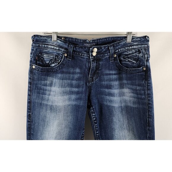 Vigoss Jeans Womens 11/12 Blue Chelsea Slim Bootcut Denim (33x32) - Picture 2 of 11